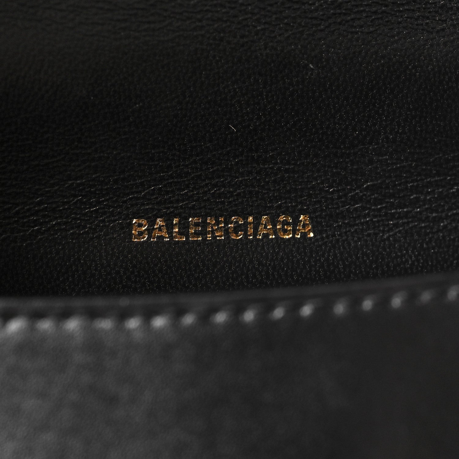 Balenciaga Shiny Box Calfskin Small Hourglass Top Handle Bag Black 6 of 9