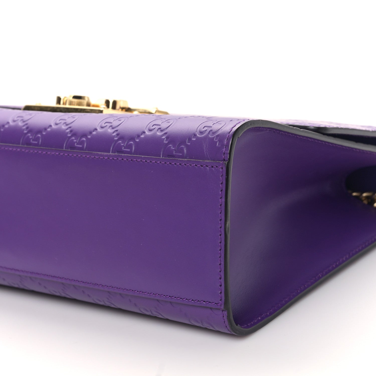 Gucci Guccissima Medium Padlock Shoulder Bag Purple 9 of 9