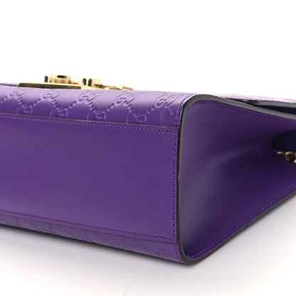 Gucci Guccissima Medium Padlock Shoulder Bag Purple 9 of 9