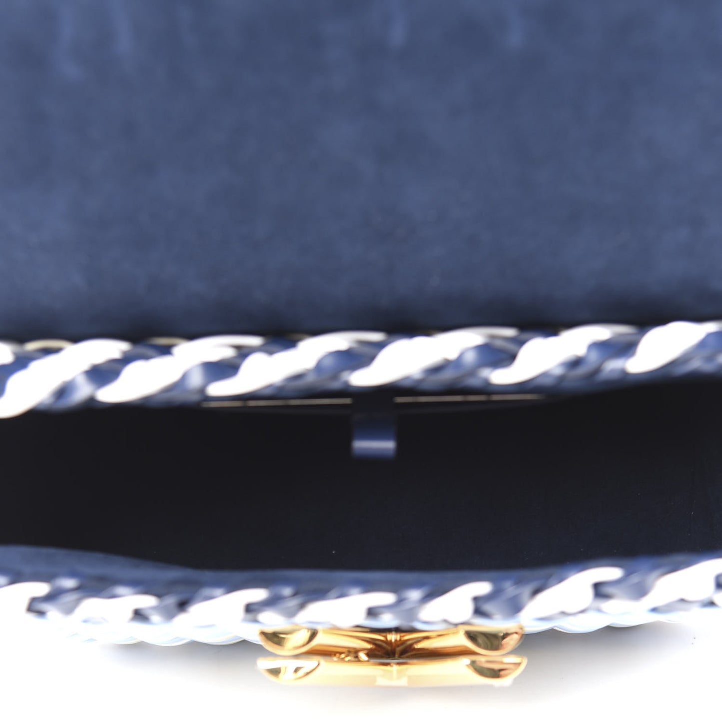 Epi Guinguette Twist Shoulder Bag MM Indigo Blue