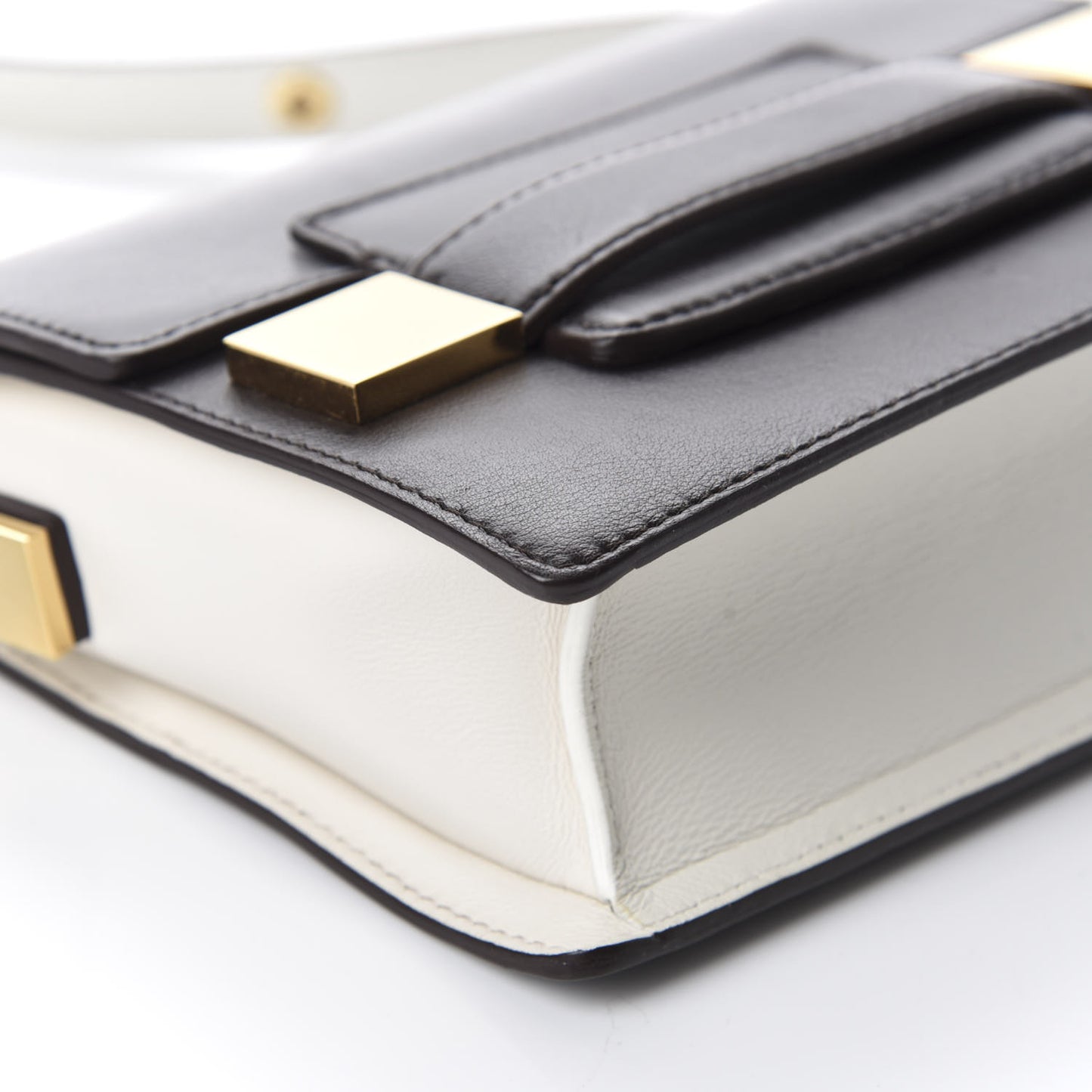 Calfskin Mini Madame Crossbody Dark Brown White