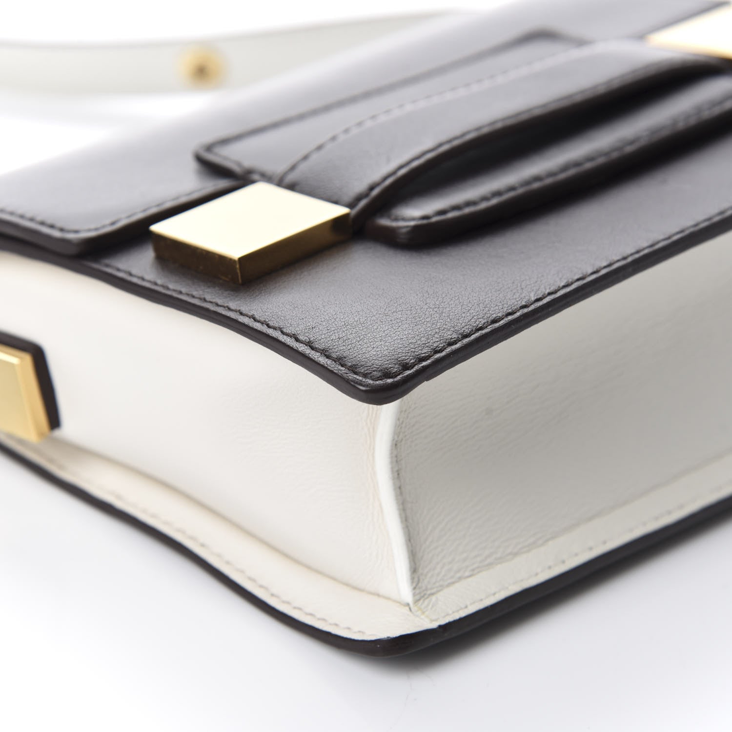 Delvaux Calfskin Mini Madame Crossbody Dark Brown White 7 of 21