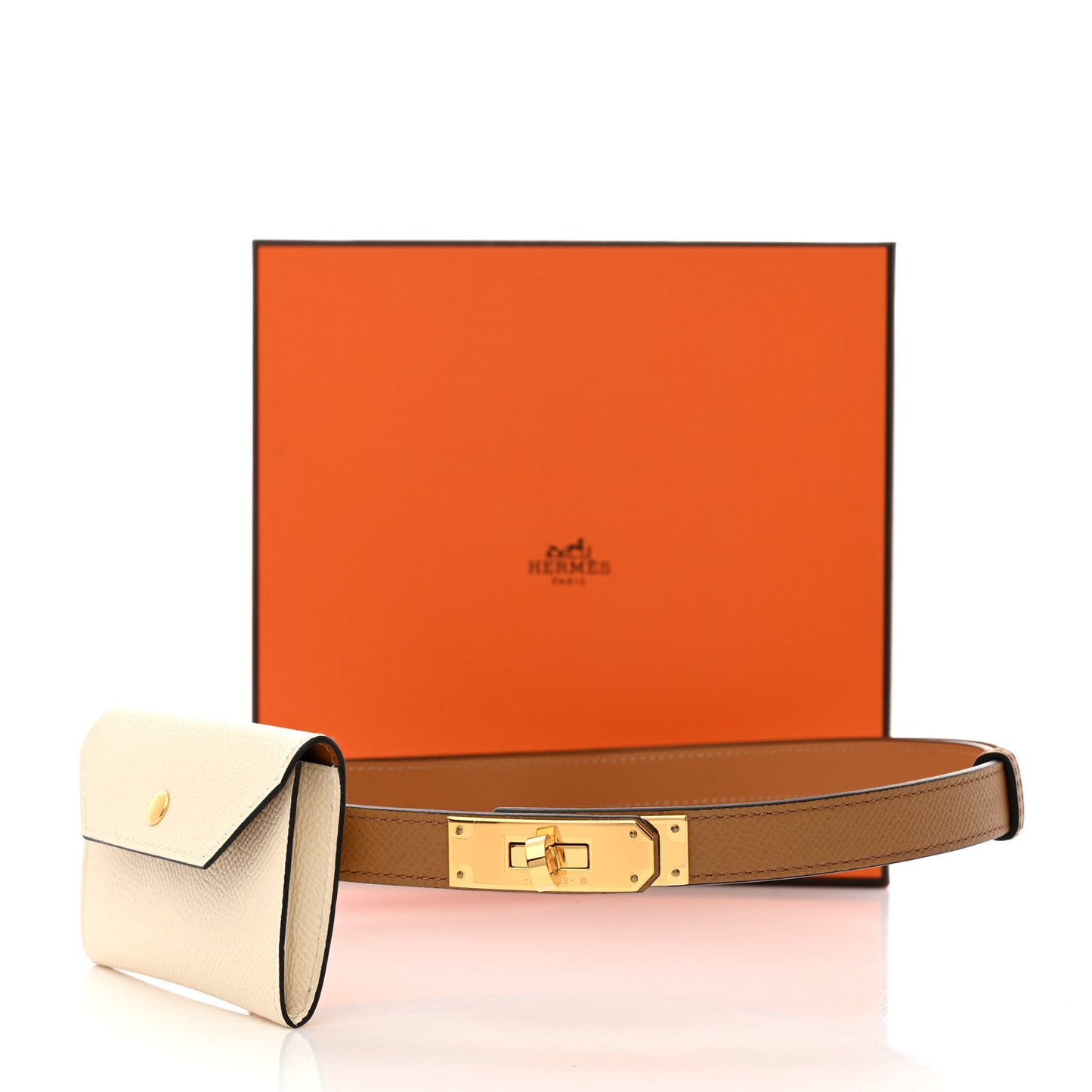 Epsom Kelly Pocket Belt Biscuit Nata