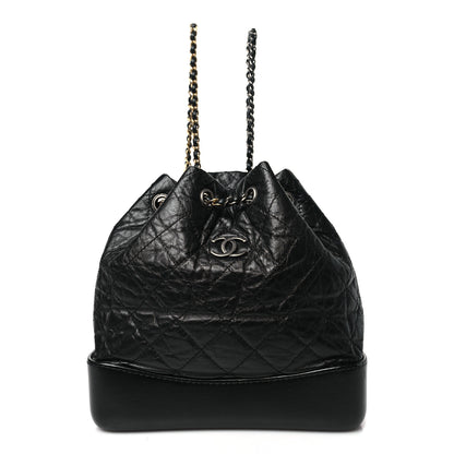 Chanel Aged Calfskin Quilted Small Gabrielle Backpack Black 1 of 10