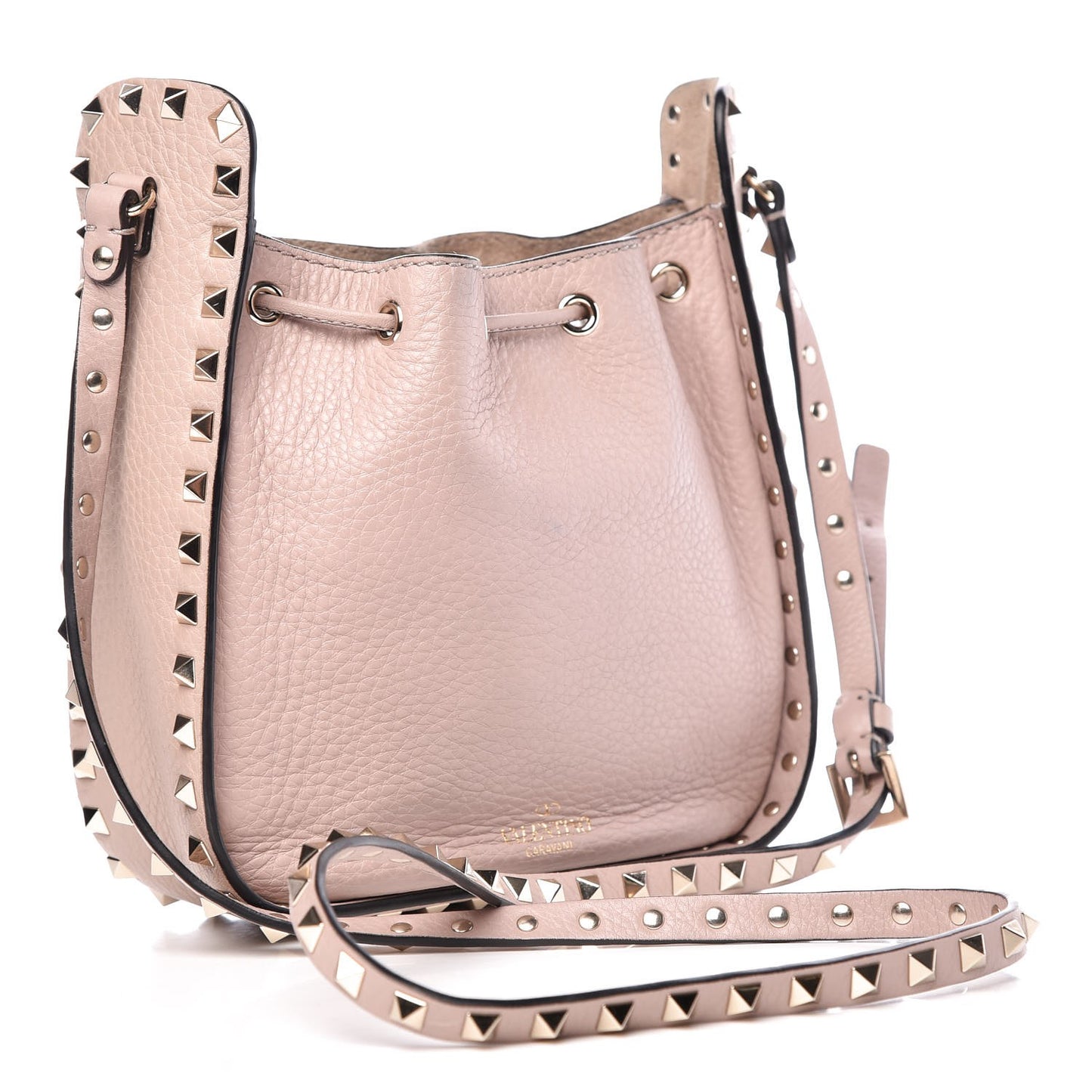 Vitello Rockstud Bucket Bag Water Rose