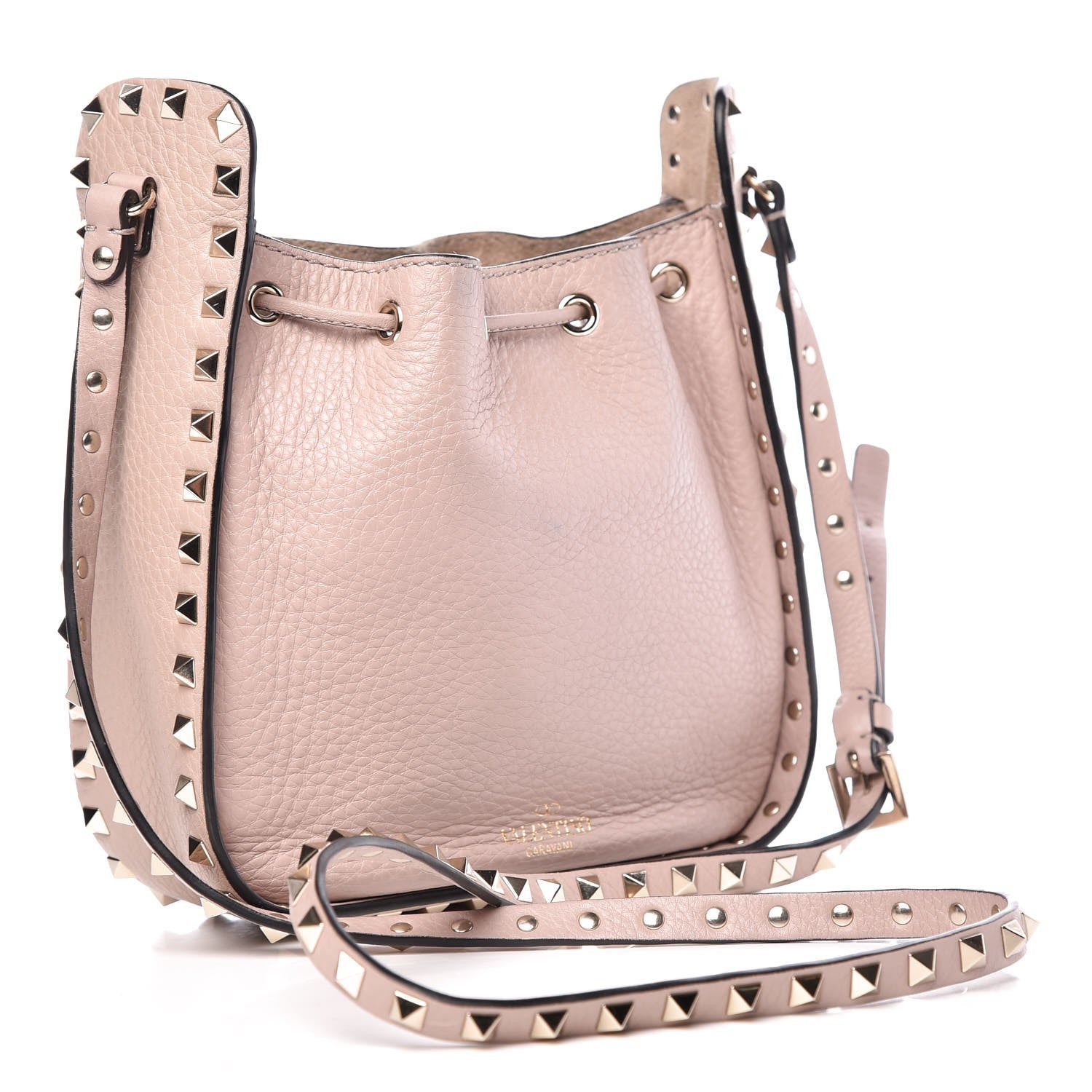 Valentino Garavani Vitello Rockstud Bucket Bag Water Rose 2 of 9