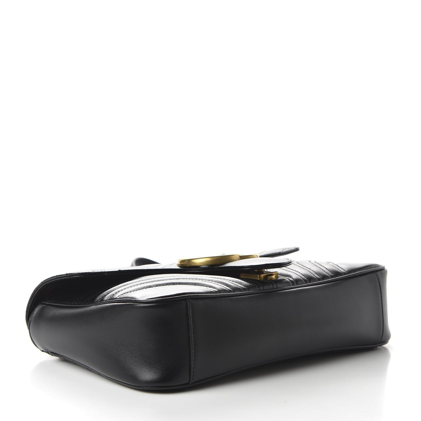 Calfskin Matelasse Medium GG Marmont Shoulder Bag Black
