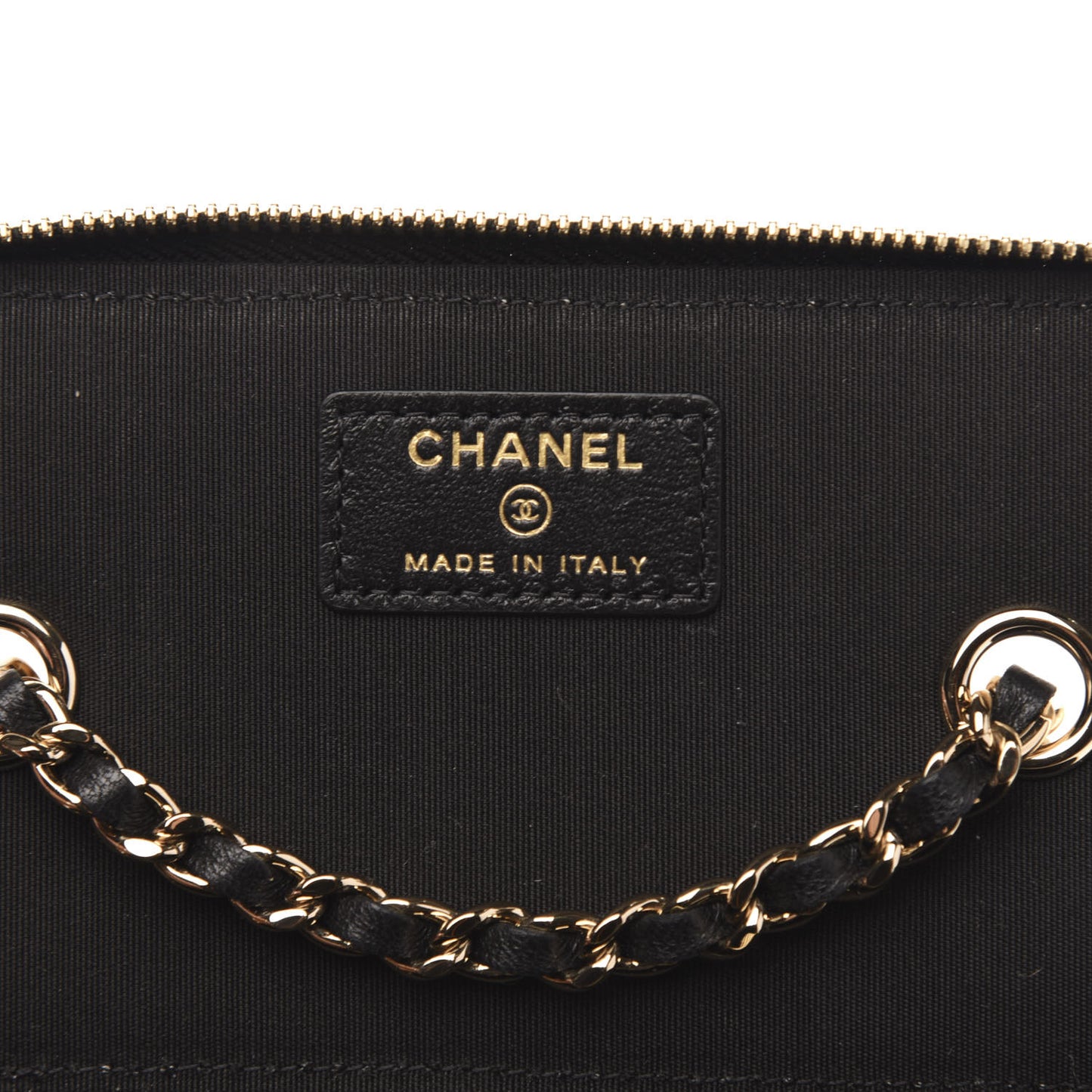 Raffia Jute Striped Small Vanity Case With Chain Black Beige