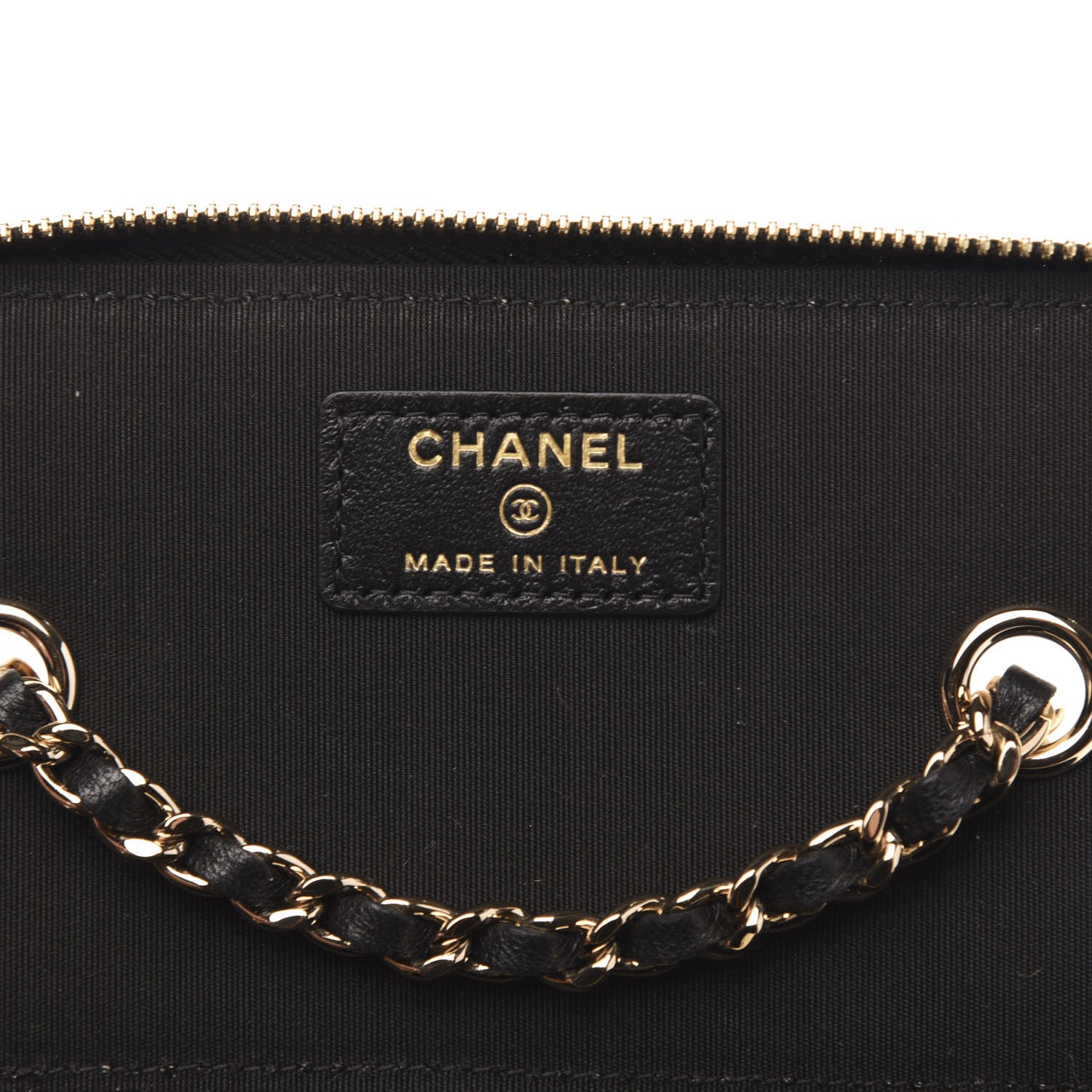 Chanel Raffia Jute Striped Small Vanity Case With Chain Black Beige 6 of 10