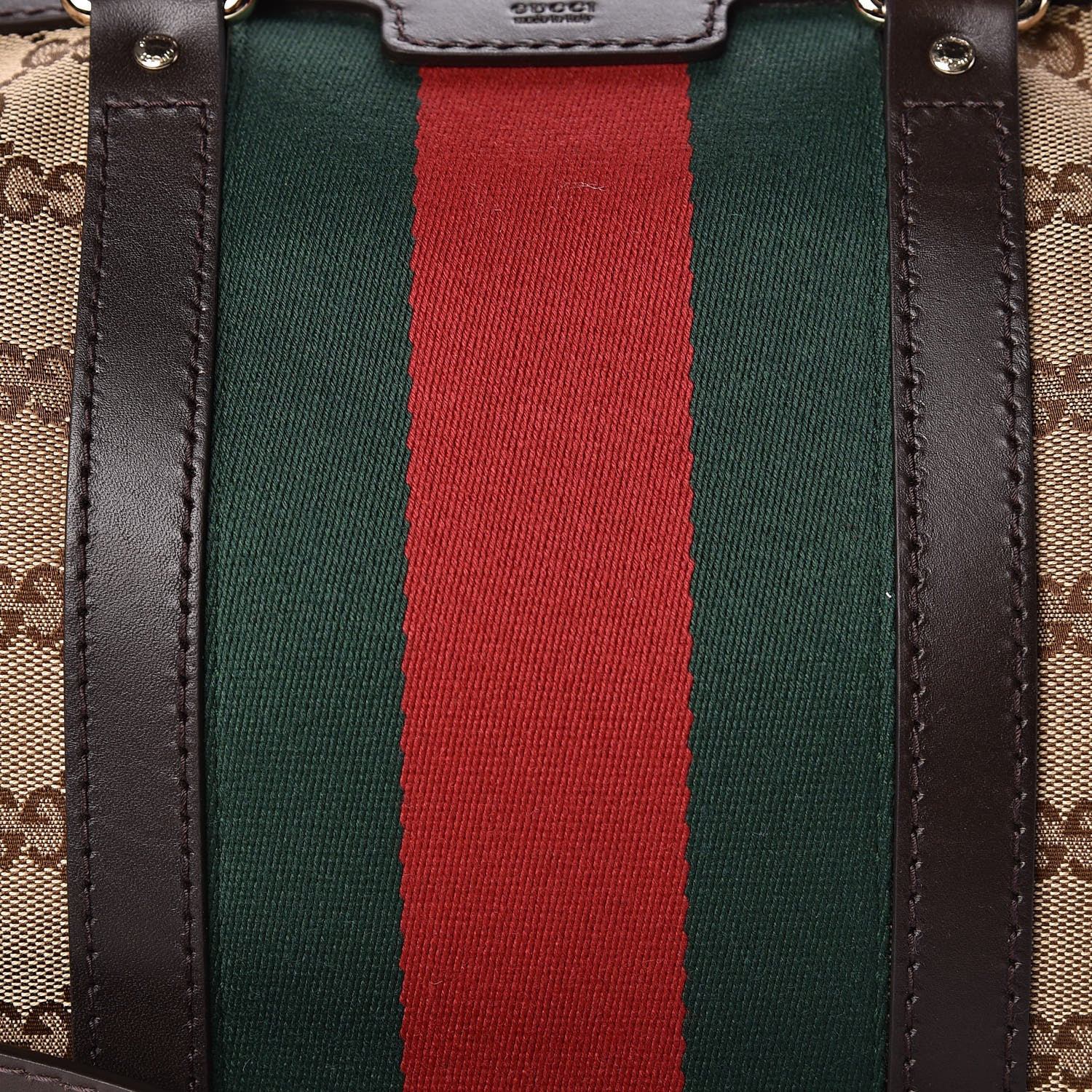 Gucci Monogram Vintage Web Medium Boston Dark Brown 12 of 12