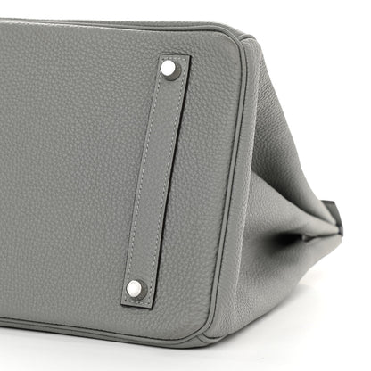 Hermes Togo Bi-Color Birkin 35 Gris Mouette Bleu Agate 10 of 12