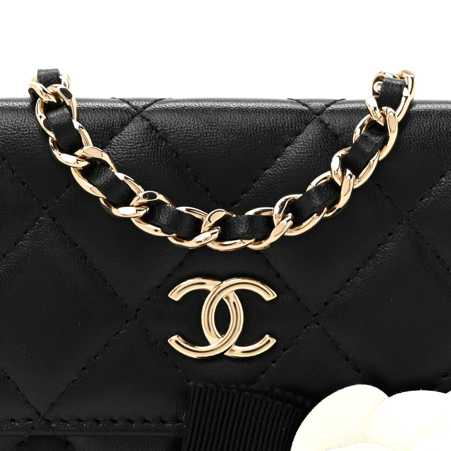 Chanel Lambskin Quilted My Chanel Lady Card Holder On Chain Black 10 of 12
