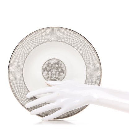 Hermes Porcelain Mosaique Au 24 Platine Soup Bowl Set of 2 3 of 7