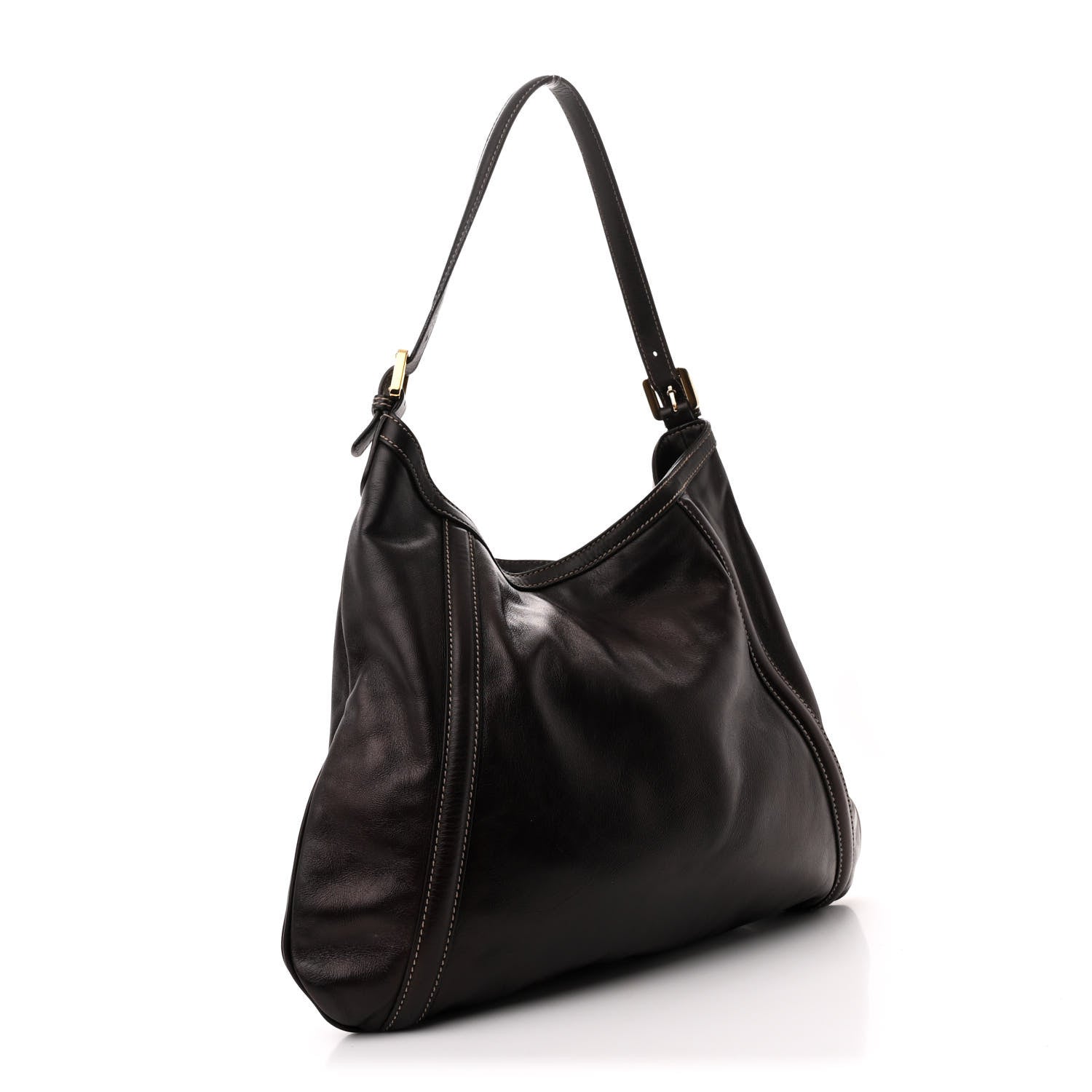 Gucci Calfskin Medium Britt Tote Dark Brown 3 of 11