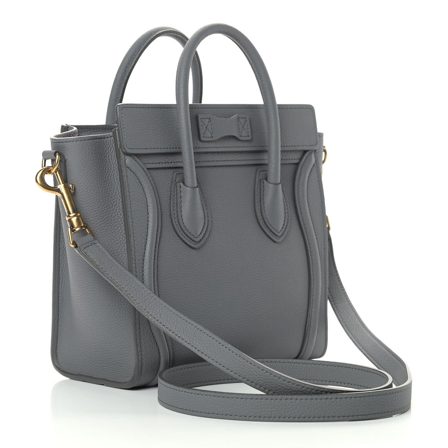 Baby Drummed Calfskin Nano Luggage Kohl