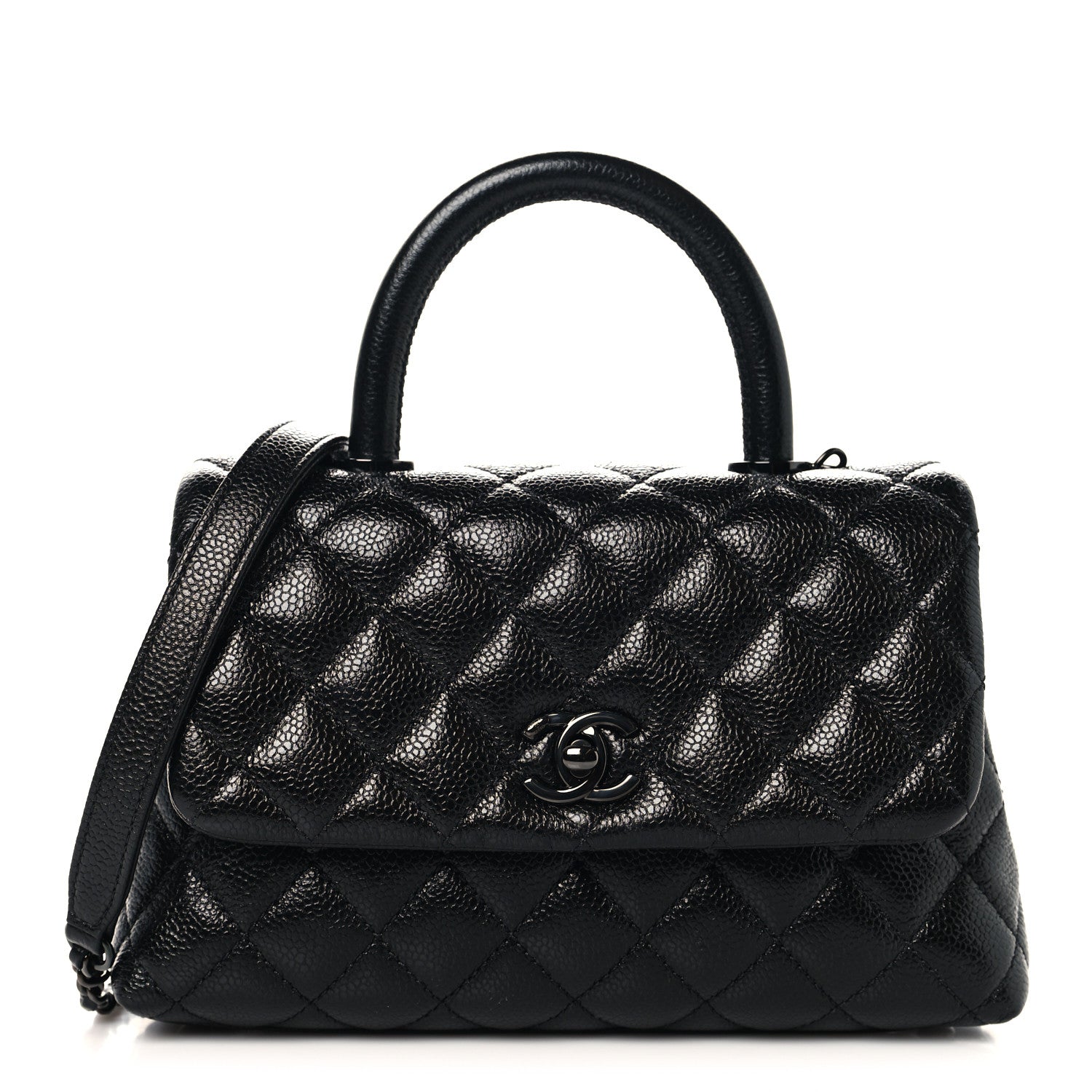Chanel Caviar Quilted Mini Coco Handle Flap So Black 1 of 11