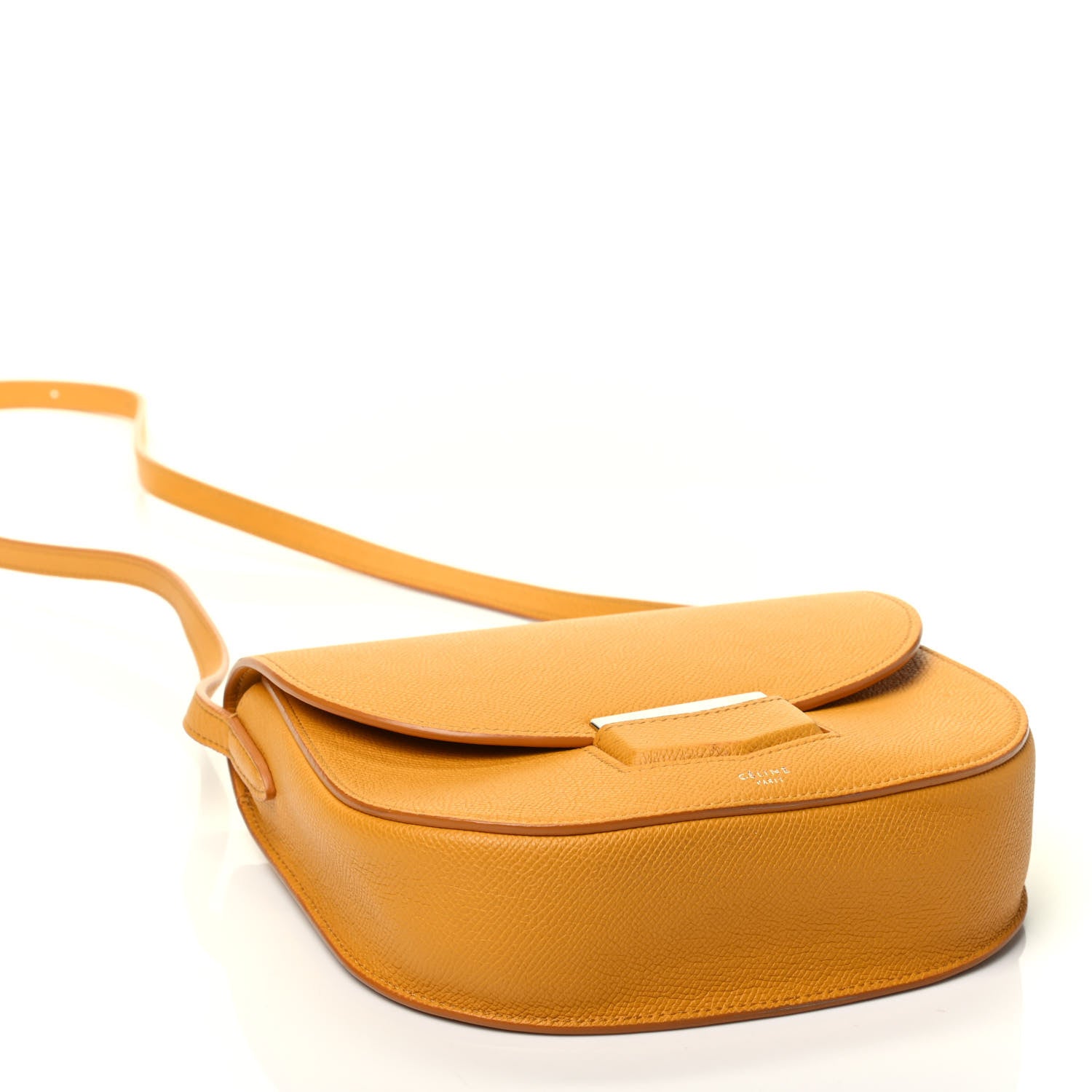 Celine Grained Calfskin Small Trotteur Saffron 3 of 4