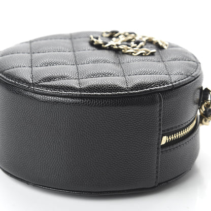 Chanel Caviar Quilted French New Wave Round Clutch With Chain Black 7 of 10