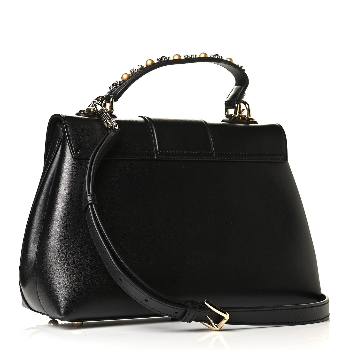 Calfskin Lucia Small Satchel Black
