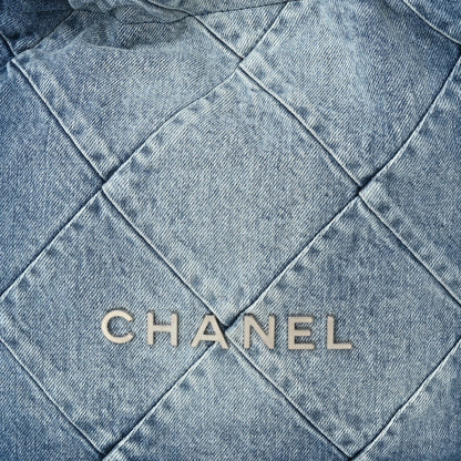 Chanel Denim Quilted Small Chanel 22 Blue 9 of 11