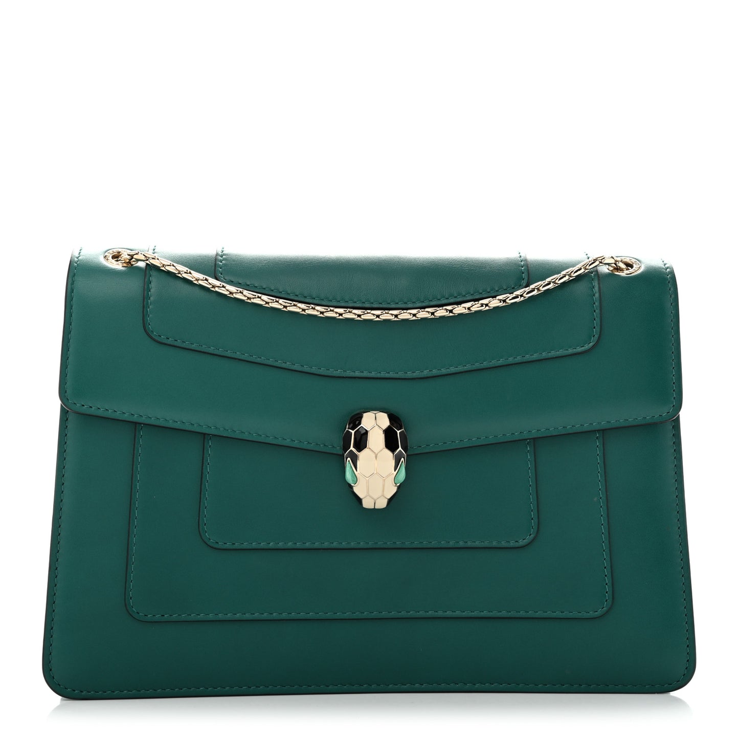 Calfskin Serpenti Forever Shoulder Bag Emerald Green
