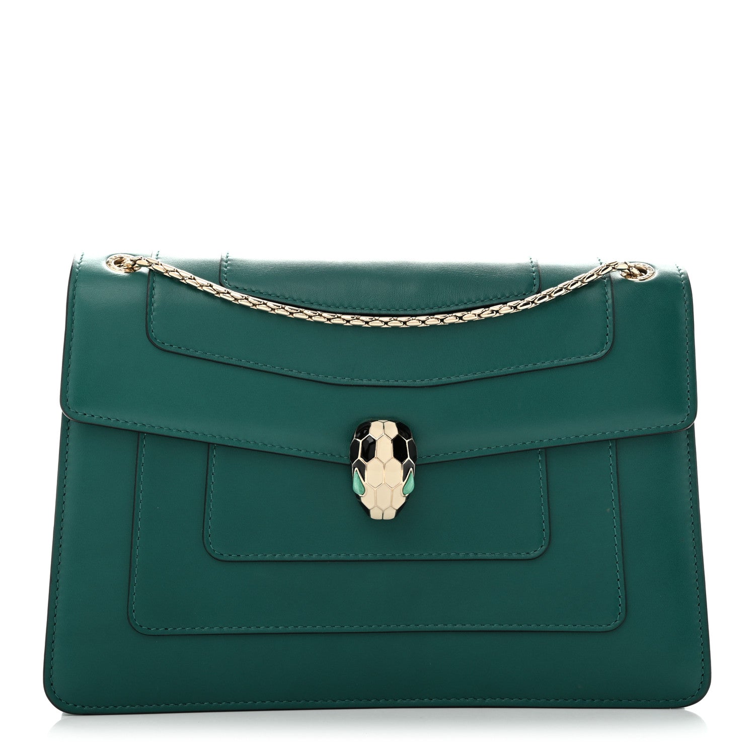 Bulgari Calfskin Serpenti Forever Shoulder Bag Emerald Green 1 of 12