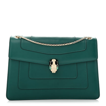 Bulgari Calfskin Serpenti Forever Shoulder Bag Emerald Green 1 of 12
