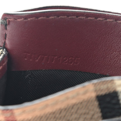 Burberry Calfskin Horseferry Check Izzy Card Case Black Burgundy 6 of 7