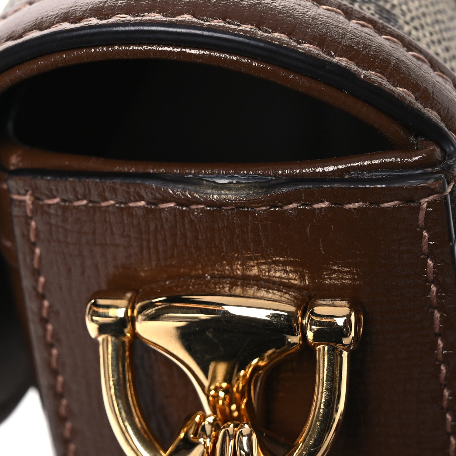 Gucci GG Supreme Monogram Web Mini Horsebit 1955 Shoulder Bag Beige Brown Sugar 13 of 16