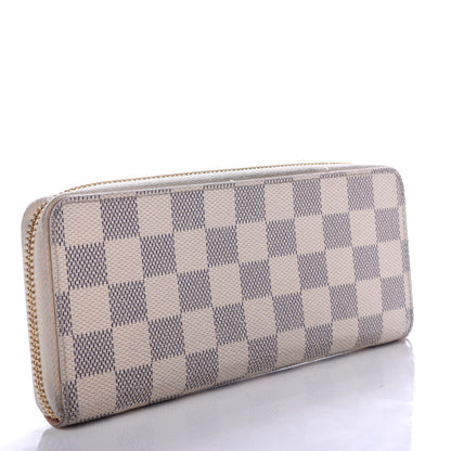 Louis Vuitton Damier Azur Clemence Wallet Rose Ballerine 3 of 8