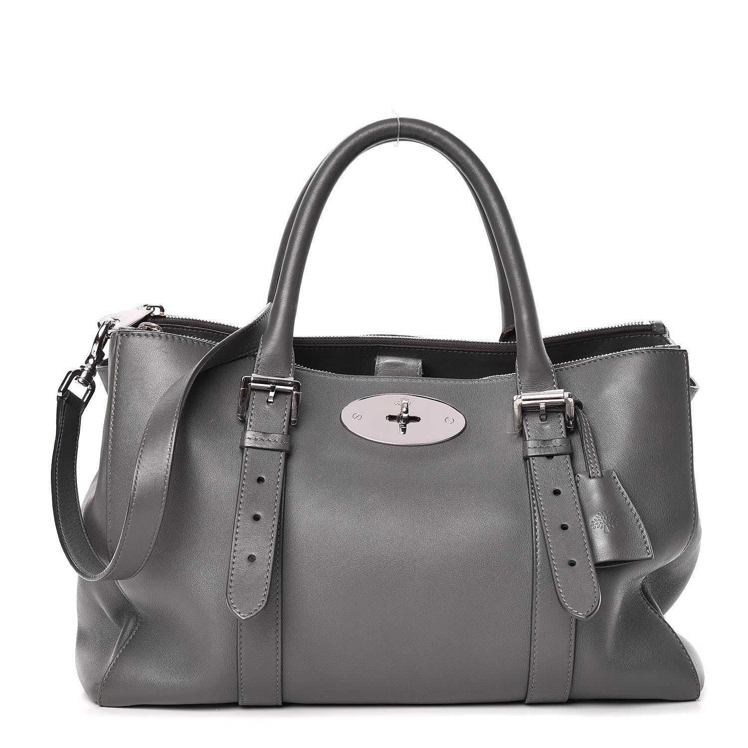 Mulberry Silky Calfskin Bayswater Double Zip Tote Pavement Grey 1 of 9