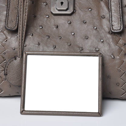 Bottega Veneta Ostrich Small Roma Tote Brown 13 of 17
