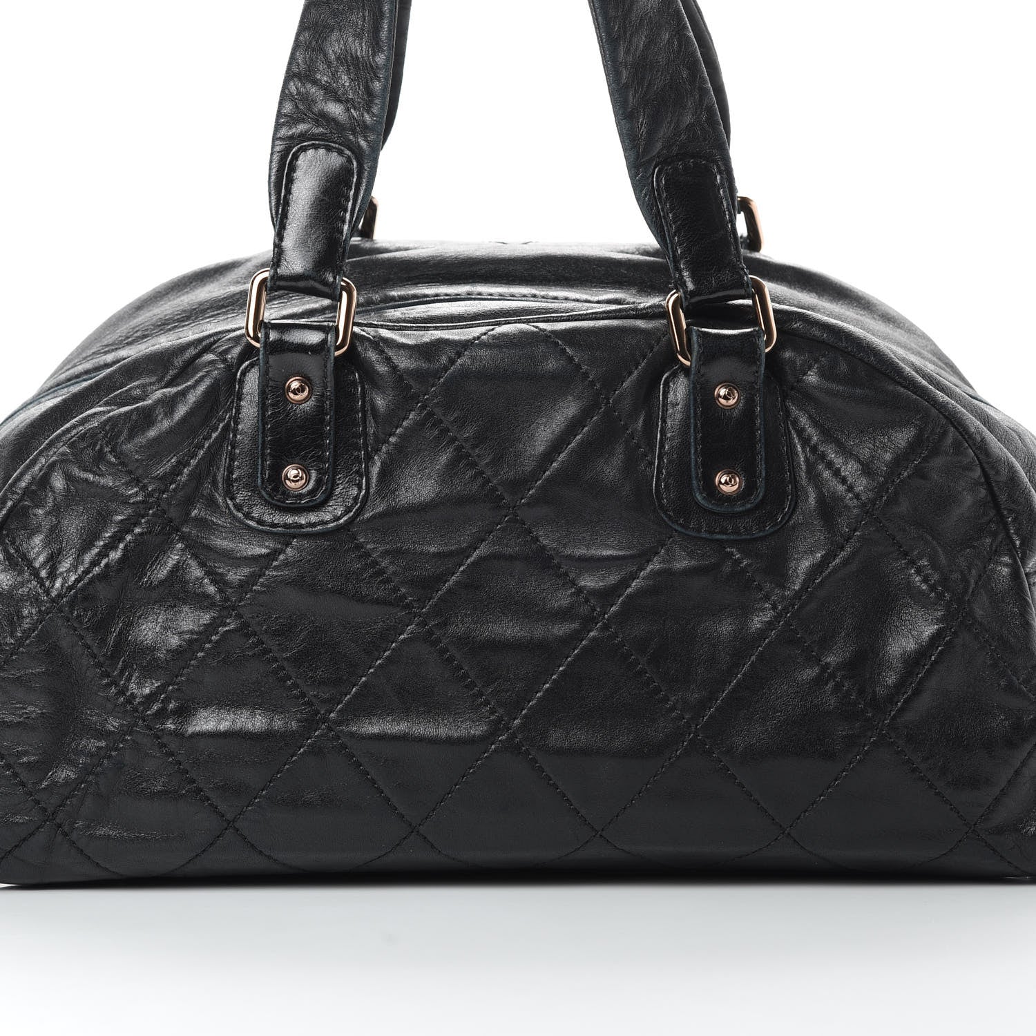 Chanel Lambskin Cloudy Bundle Bowler Black 8 of 15