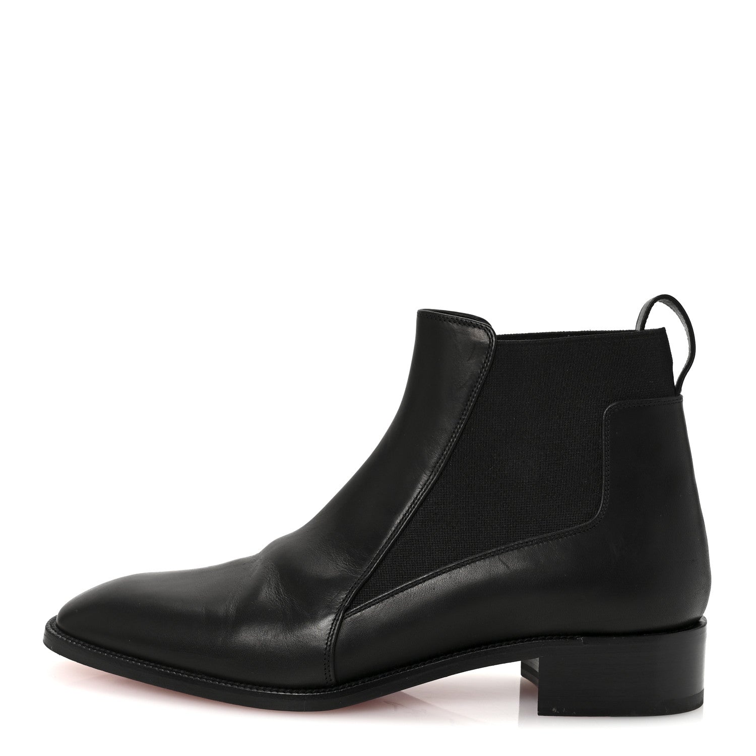 Christian Louboutin Calfskin Ingrassato Womens Marmada Flat Chelsea Boots 39.5 Black 1 of 8