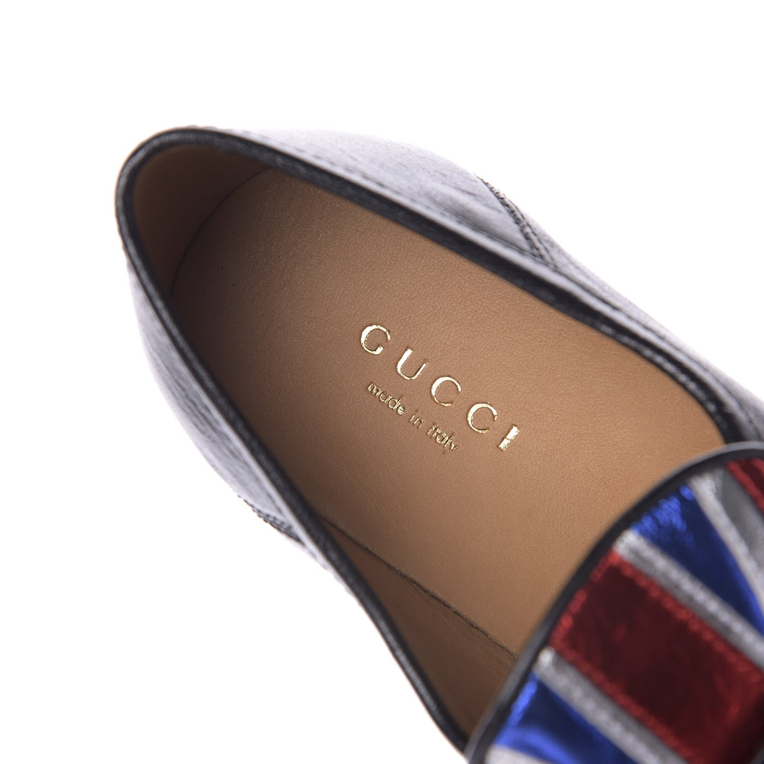 Gucci Lambskin Union Jack Horsebit Loafer Pumps 35.5 Black 8 of 10