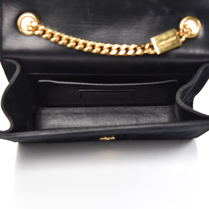 Saint Laurent Suede Small Classic Monogram Kate Tassel Satchel Black 5 of 12