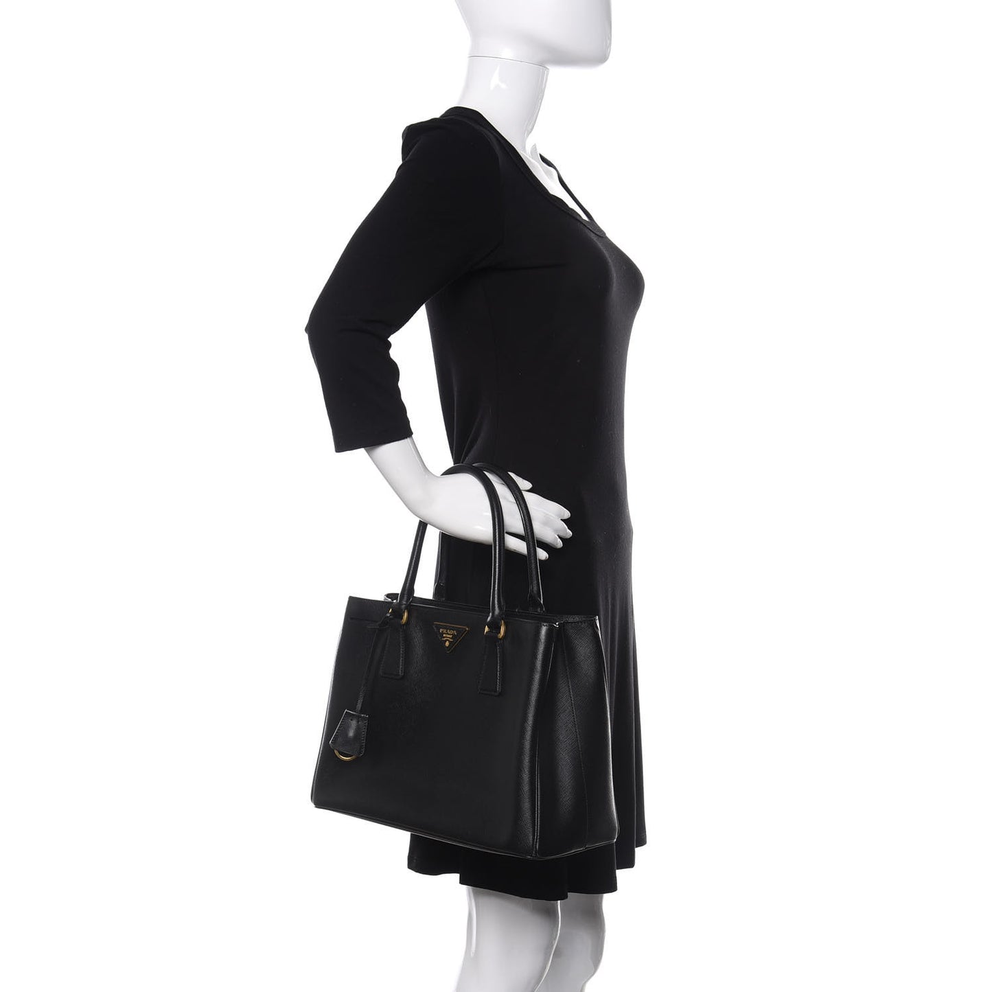 Saffiano Lux Medium Tote Black