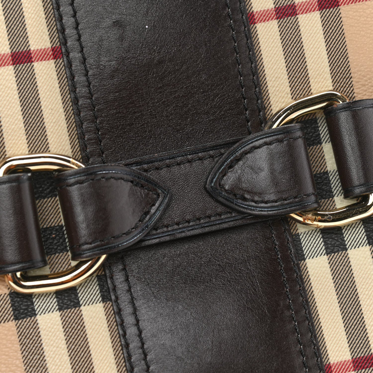 Burberry Haymarket Check Buckle Shoulder Bag Dark Brown 16 of 16
