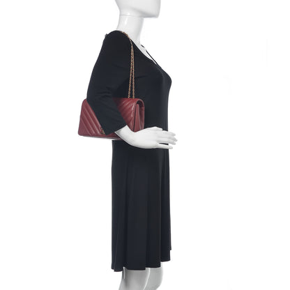 Chanel Calfskin Chevron Quilted Statement Flap Burgundy 2 of 12
