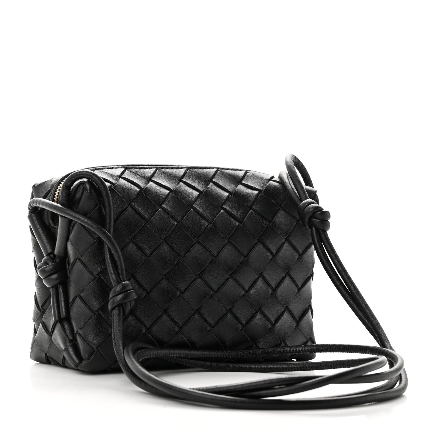 Nappa Intrecciato Mini Loop Camera Bag Black
