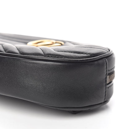 Gucci Calfskin Matelasse GG Marmont Belt Bag 85 34 Black 7 of 12