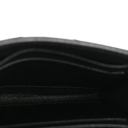 Saint Laurent Grain De Poudre Matelasse Chevron Small Monogram Envelope Wallet Black 5 of 11