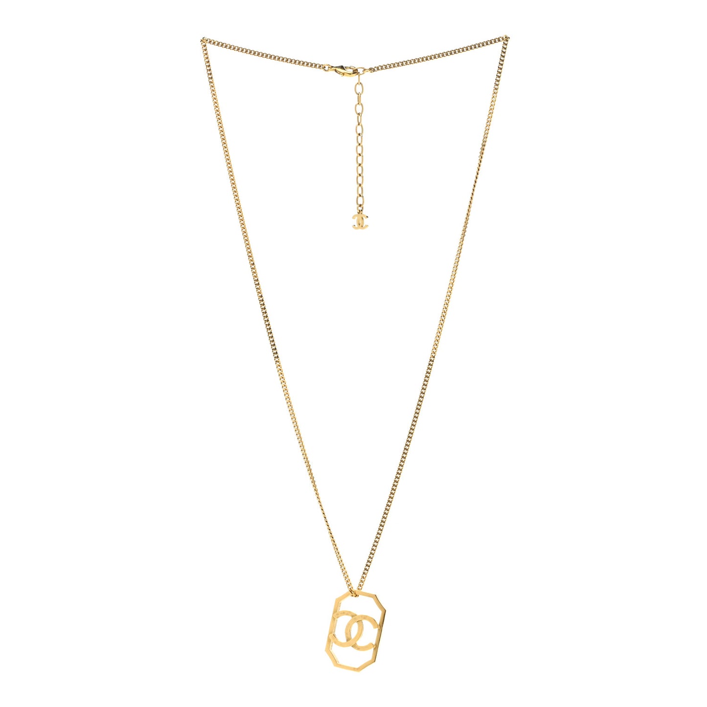 Metal CC Chain Pendant Necklace Gold