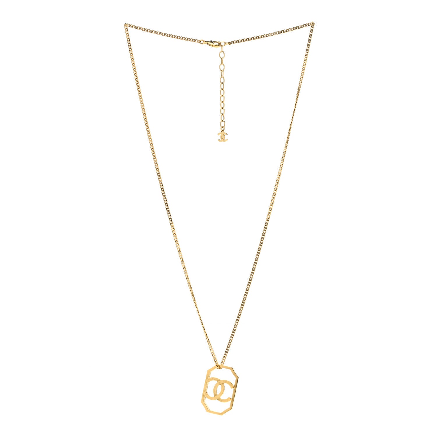 Chanel Metal CC Chain Pendant Necklace Gold 3 of 6