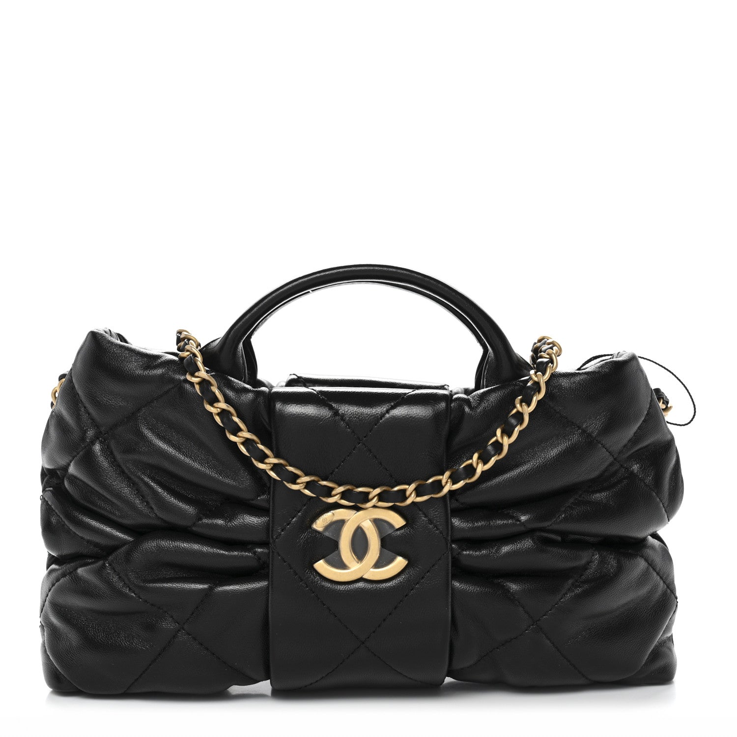 Chanel Lambskin Quilted Mini Bow Bag Black 1 of 11