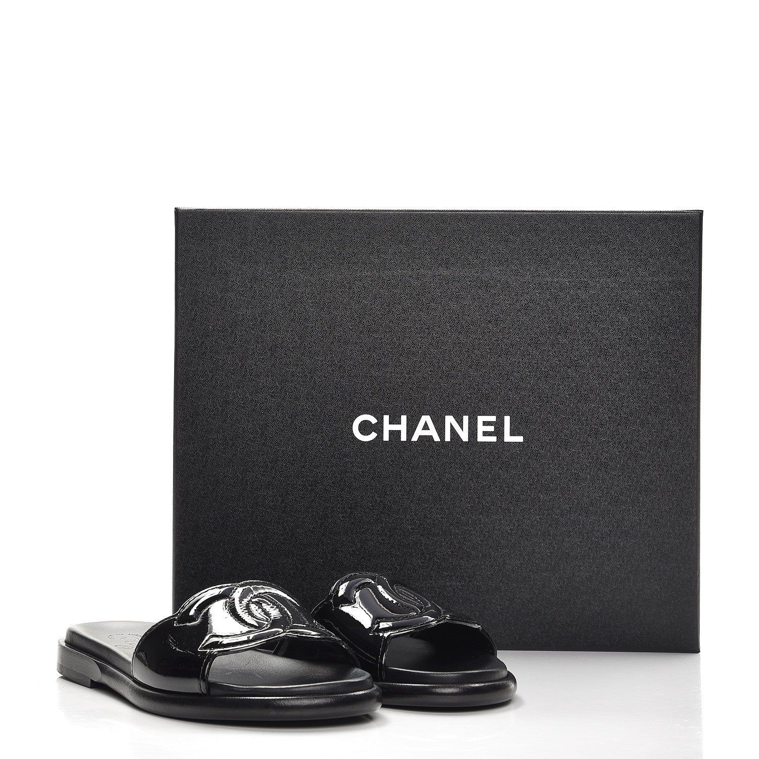 Chanel Patent Calfskin CC Slip On Mules 35 Black 10 of 10