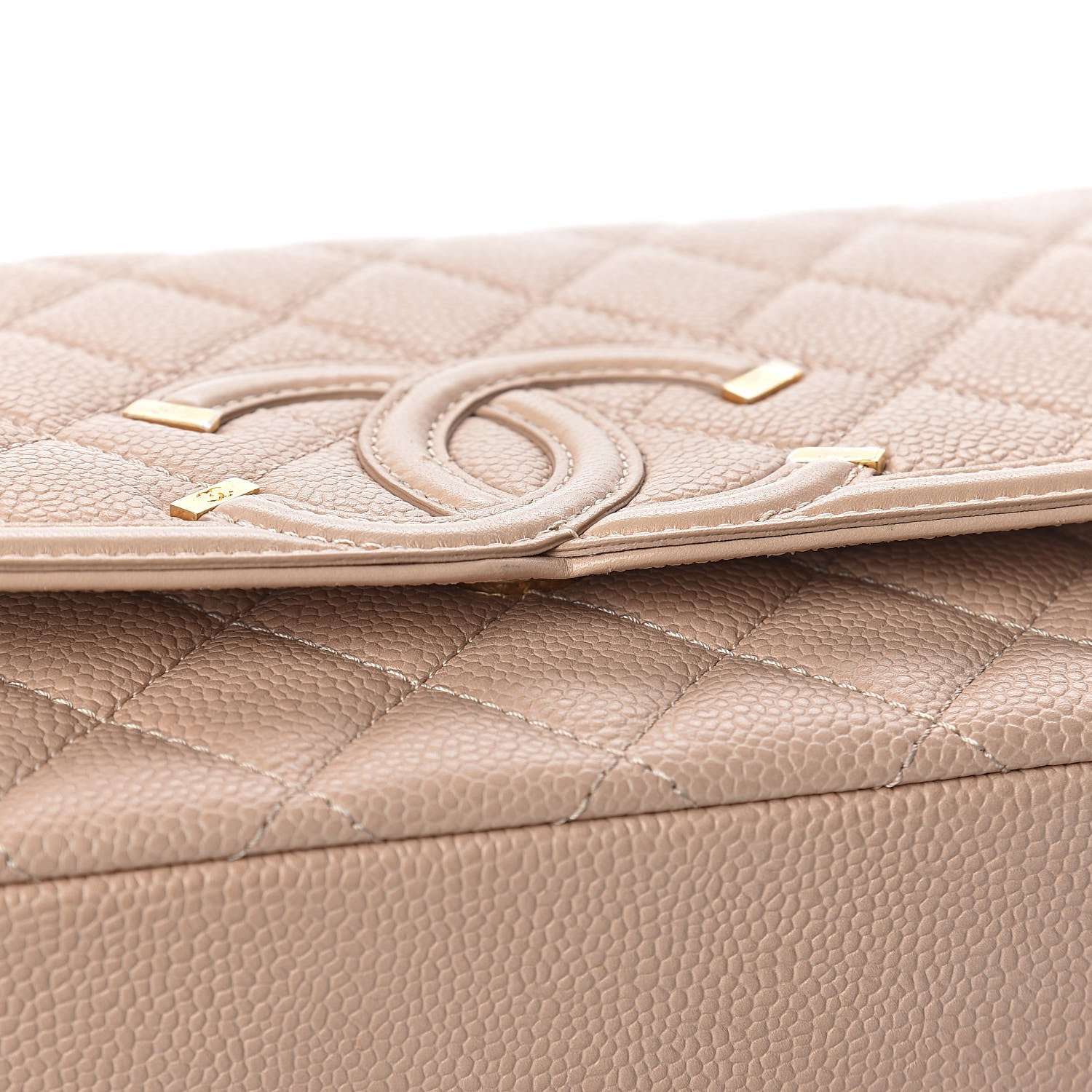 Chanel Caviar Quilted Medium CC Filigree Flap Beige 13 of 15