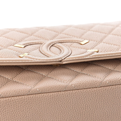 Chanel Caviar Quilted Medium CC Filigree Flap Beige 13 of 15