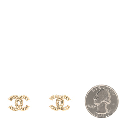 Chanel Pearl Studded CC Earrings Gold 2 of 5