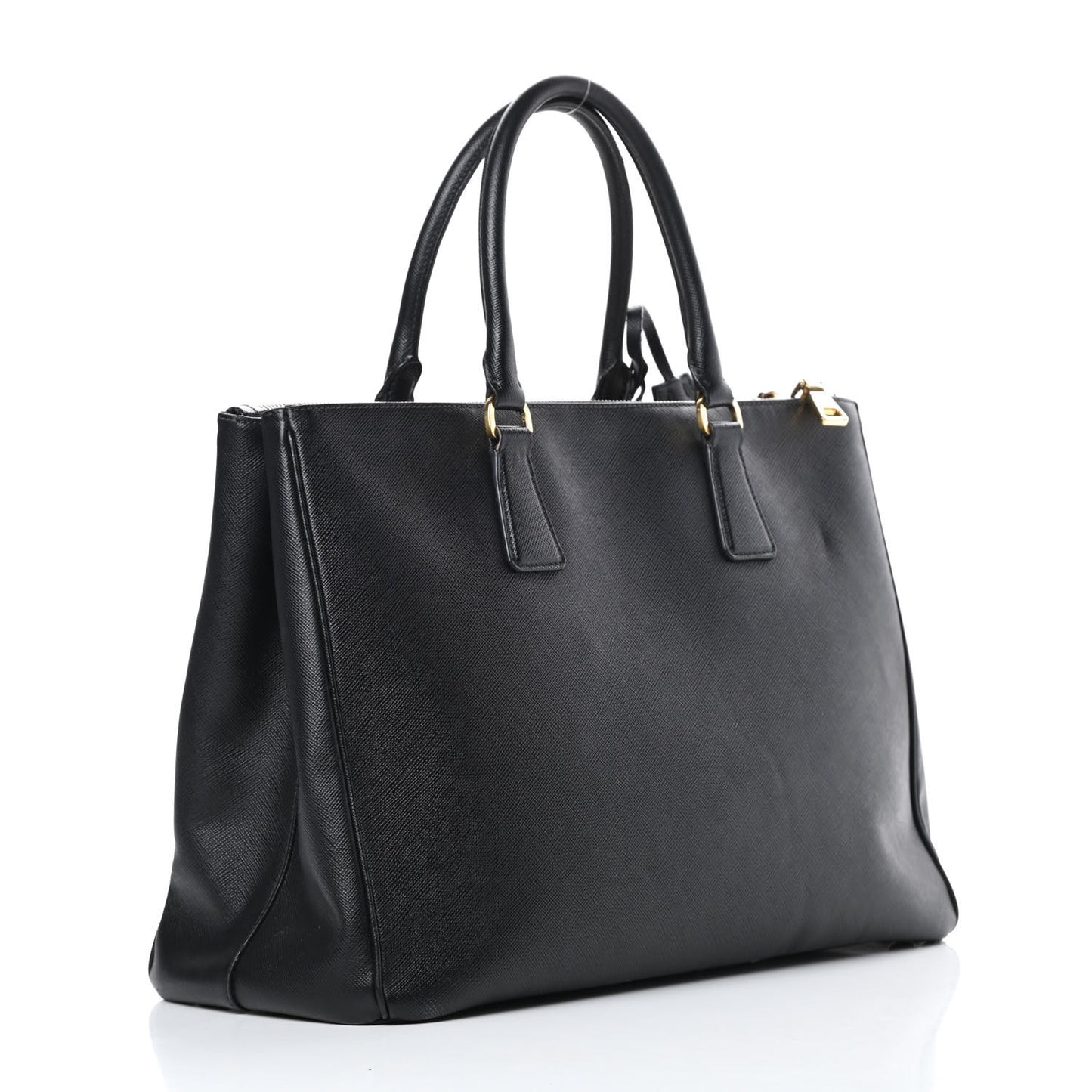 Saffiano Large Galleria Double Zip Tote Black